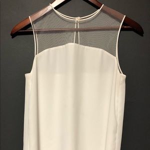 Babaton White Mesh Sleeveless Blouse